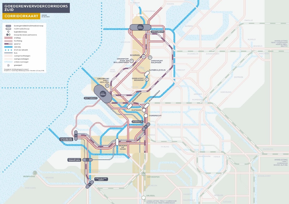 Metrokaart Goederenvervoercorridor Zuid